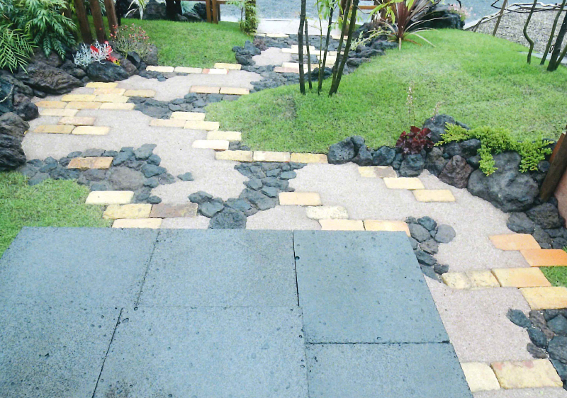 溝口造園・庭・アプローチ・石畳・敷石・おしゃれ・洋風,和モダン