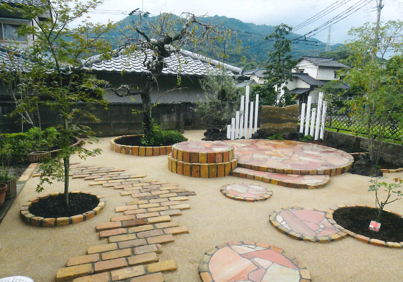 溝口造園・庭・アプローチ・石畳・敷石・おしゃれ・洋風,和モダン