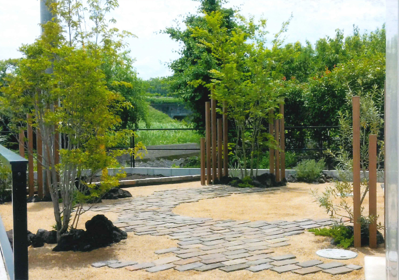 溝口造園・庭・アプローチ・石畳・敷石・おしゃれ・洋風,和モダン
